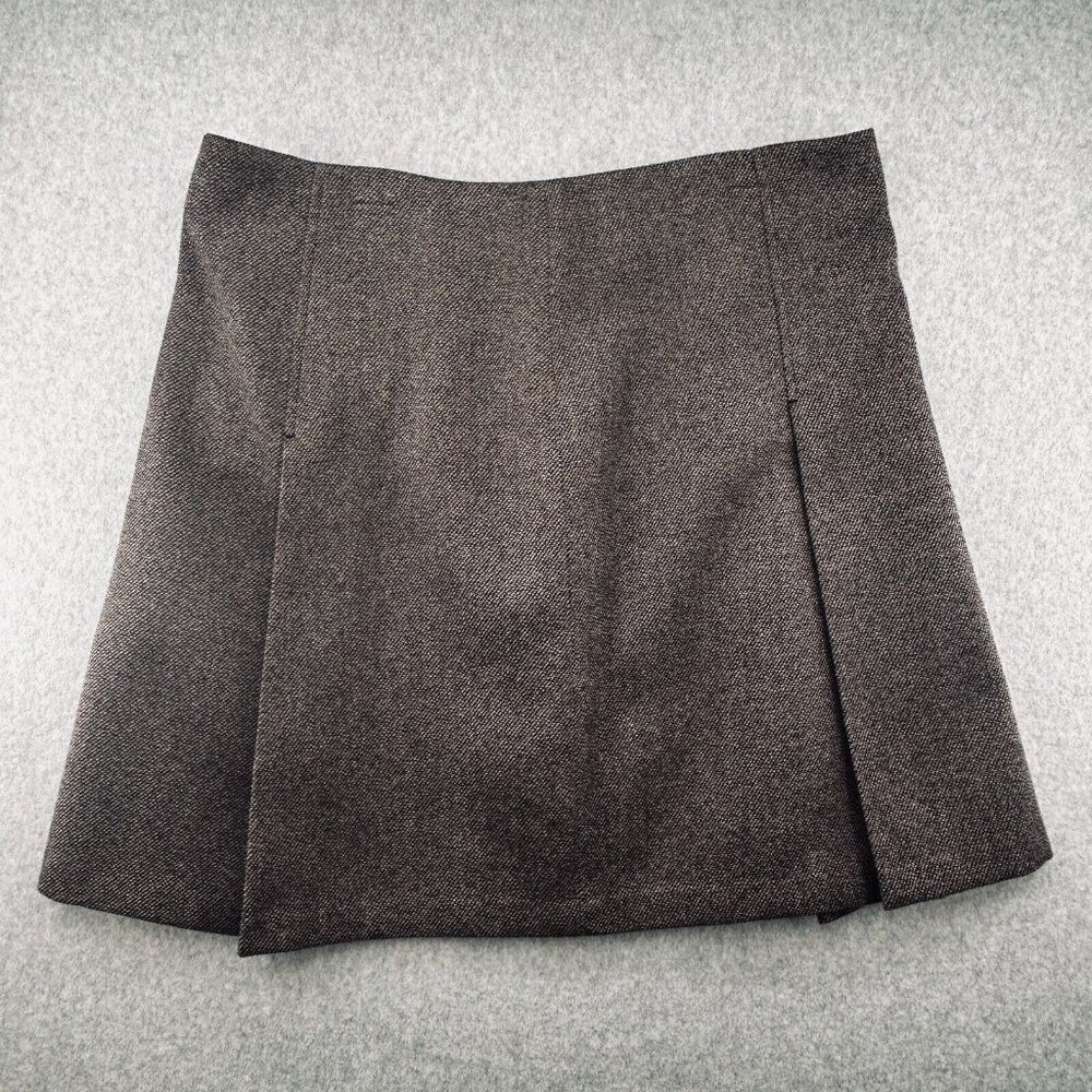 NEW Vince Womens Wool Blend Pleated Mini Skirt Size 16 A-Line Textured Lined